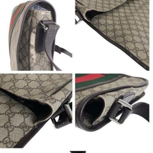 Authentic Gucci GG Sherry Supreme Web Messenger Bag Monogram Flap Ophidia - Picture 6 of 11